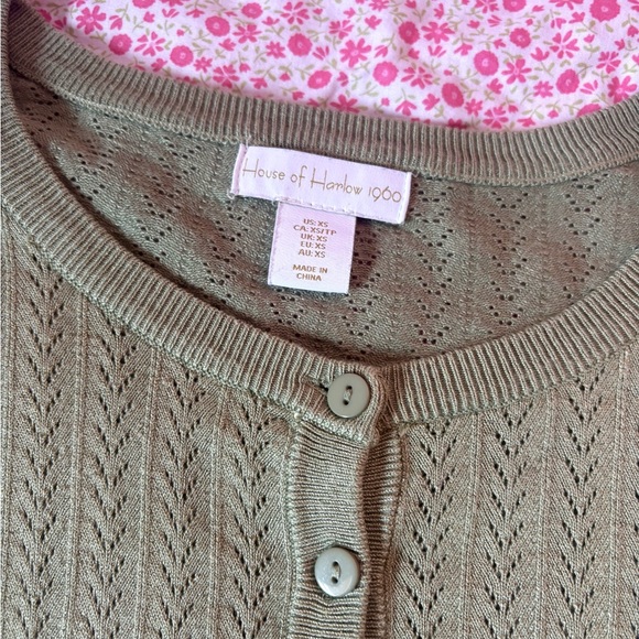 House of Harlow Coquette Olive Knit Cardigan - Picture 3 of 3